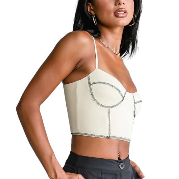 NWT Princess Polly Leilani Top - Beige - US 4 - Picture 3 of 13